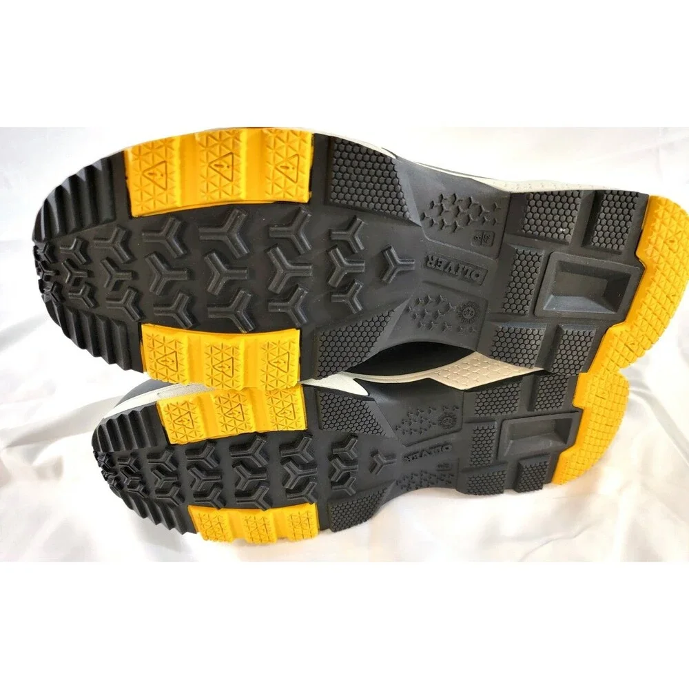 NEW Oliver Men's Grey /Yellow Fixit Series Steel Toe Shoes Size 8 NWOT